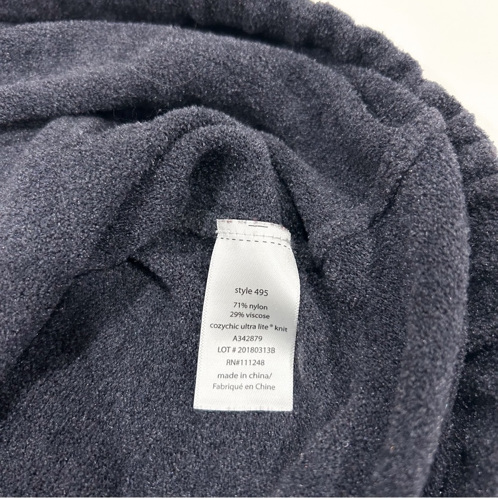 Barefoot Dreams CozyChic Ultra Lite Slouchy Pullover Cozy Lounge Sweater Blue L - Picture 13 of 15